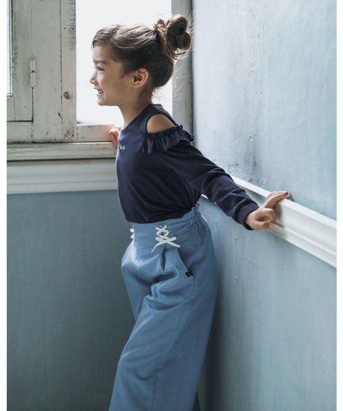 デニム 風 ストレッチ ワイド パンツ 90 150cm ベベ Bebe D Fashion