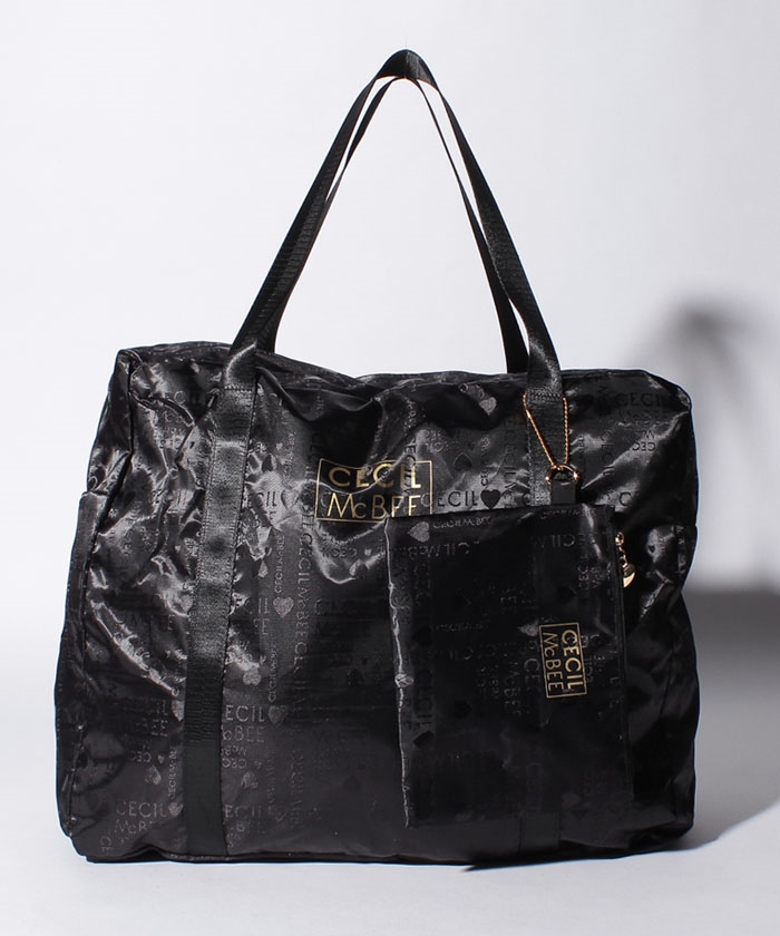 セシルマクビーCECIL McBEE Lサイズ キルト風キャリーケース ゴールド セシルマクビー CECIL McBEE Lサイズ キルト風キャリーケース