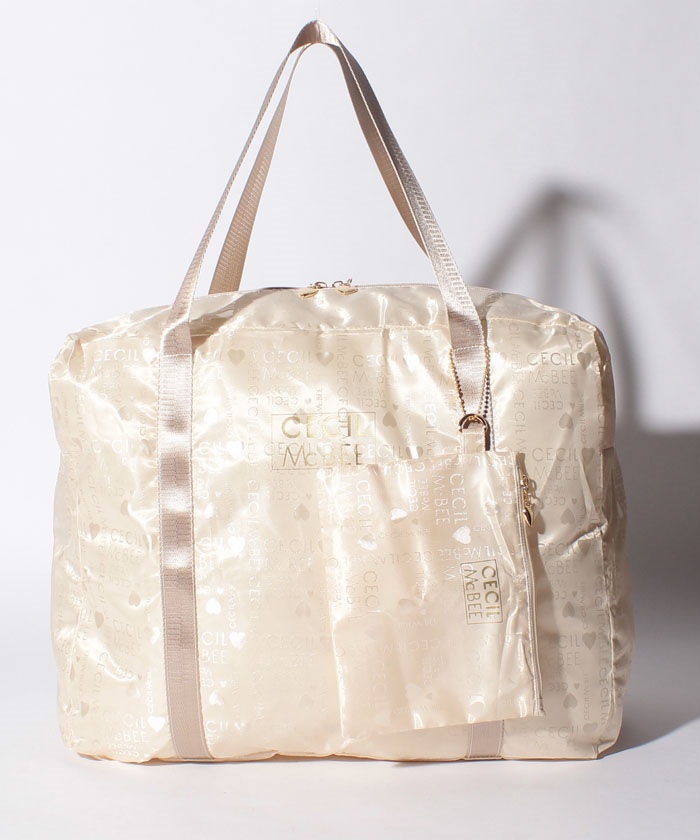 セシルマクビーCECIL McBEE Lサイズ キルト風キャリーケース ゴールド セシルマクビー CECIL McBEE Lサイズ キルト風キャリーケース