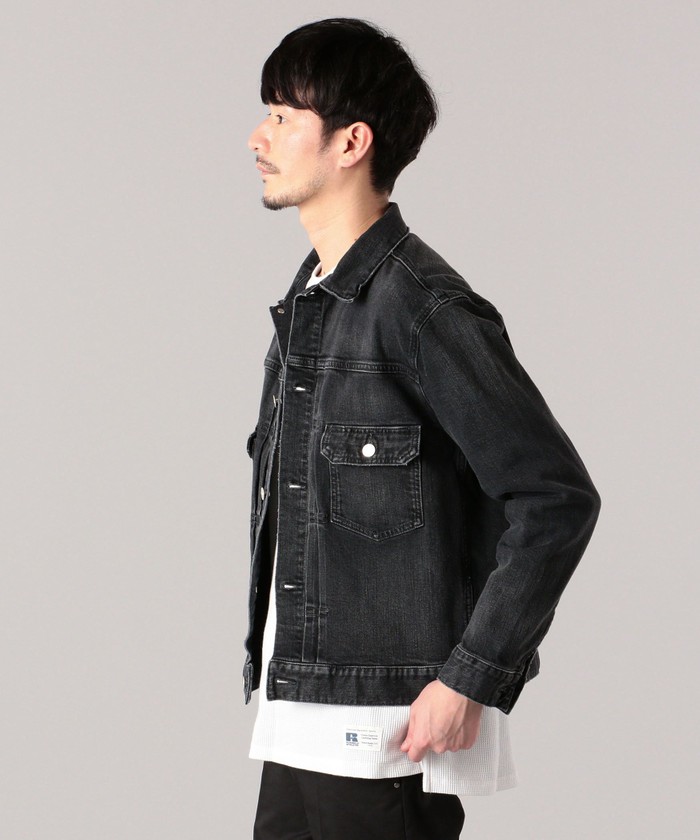 セール】RED CARD×SHIPS: 別注 ストレッチ ブラックデニム ジャケット(503776241) | シップス メン(SHIPS MEN)  - d fashion