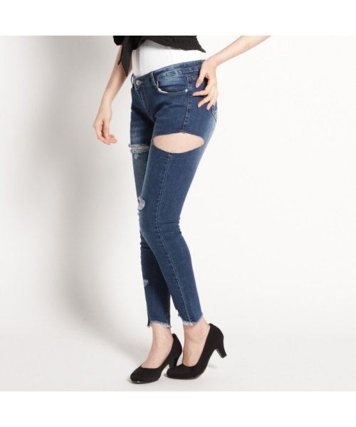 セール5 Off Web限定 デニムサイド開きダメージスキニーパンツ ノンヘッジ Non Hedge D Fashion