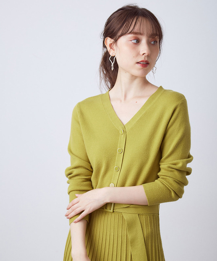 セール 30%OFF】ベルト付きプリーツニットワンピース(503674599