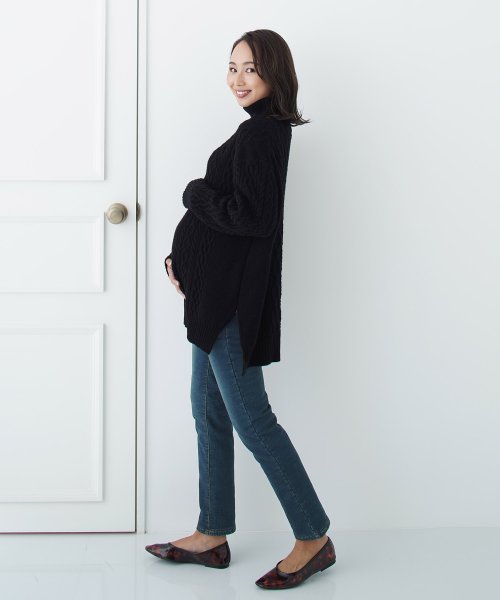 裏起毛スリムデニム マタニティ服 マタニティパンツ マタニティデニム 裏起毛 アジャスター付き ボトムス ジーンズ レディース 妊娠初期 妊娠後期 秋 冬 春 チョコア Chocoa D Fashion