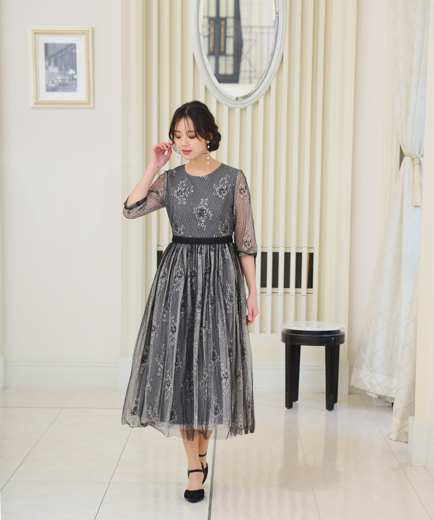 お値下げしました。七五三、結婚式、パーティ、演奏会を素敵にみせてくれます。 お値下げ 黒 ロングスカート 美品 結婚式にも（【5%OFFクーポン