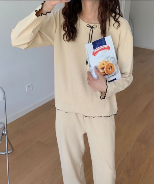 クーポン セール Off レディース 秋冬 長袖パジャマ 上下セット 韓国風 寝巻き オシャレ かわいい おしゃれ 女の子 ナイトウエア ルームウエア ミニミニストア Miniministore D Fashion