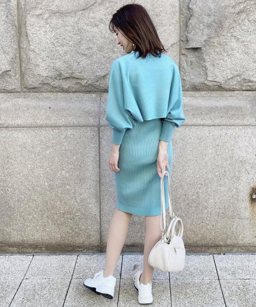 セール 2点セット ドルマンショートニット リブニットワンピース 手洗い可能 ビッキー Vicky D Fashion セール 2点セット ドルマンショートニット リブニットワンピース 手洗い可能 ビッキー Vicky D Fashion