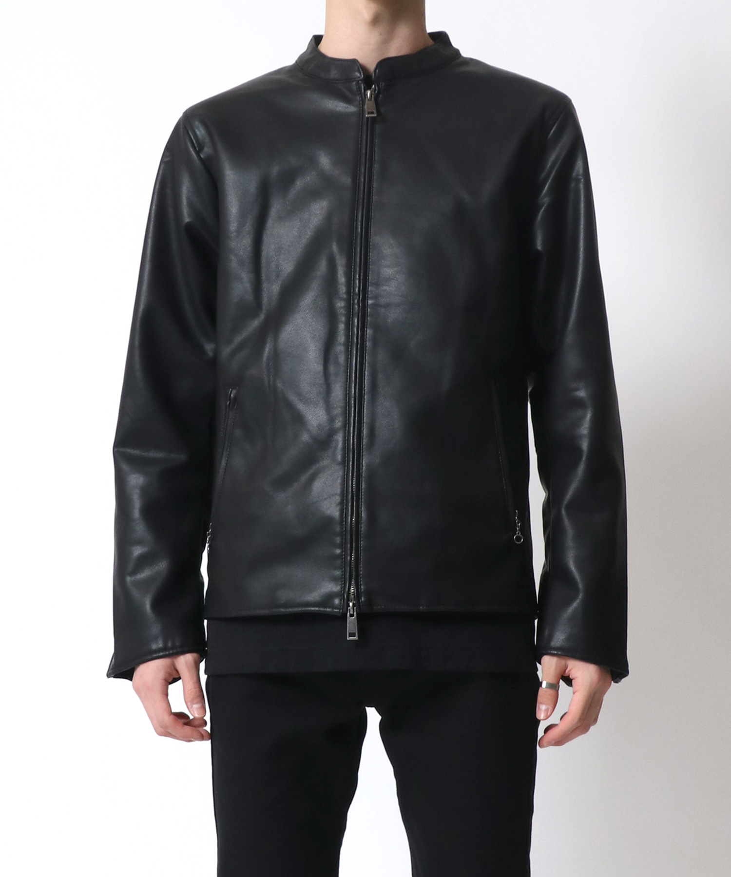 SITRY】Leatherette Single riders jacket/レザーレット シングル