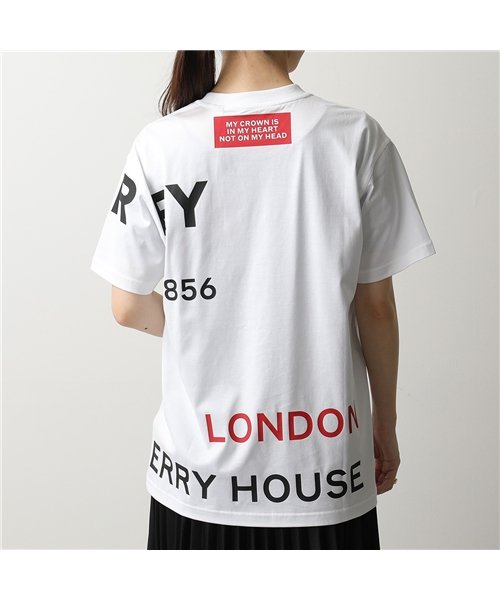 セール Burberry バーバリー 1005 ホースフェリープリント コットン オーバーサイズ Tシャツ 半袖 カットソー ロゴ クルーネック W バーバリー Burberry D Fashion