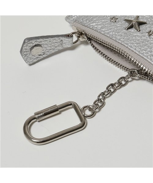 クーポン セール 23 Off Jimmy Choo ジミーチュウ Nancy Wds ナンシー レザー クリスタル スタースタッズ装飾 キー ケース コインケース Silver レディース ジミーチュウ Jimmy Choo D Fashion