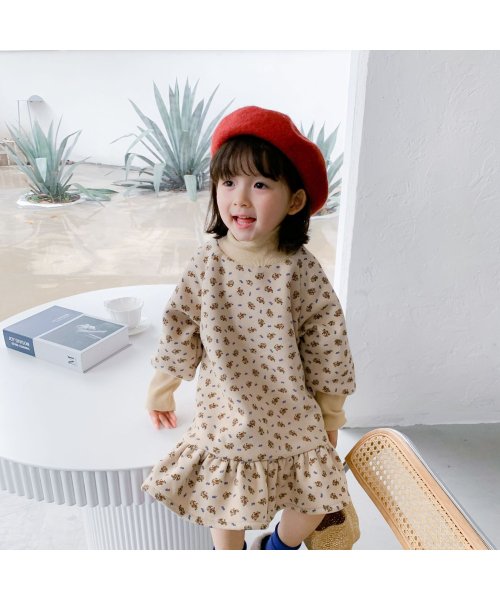 キッズ 子供服 花柄スウェットワンピース 裏フリース Aimoha アイモハ Aimoha D Fashion