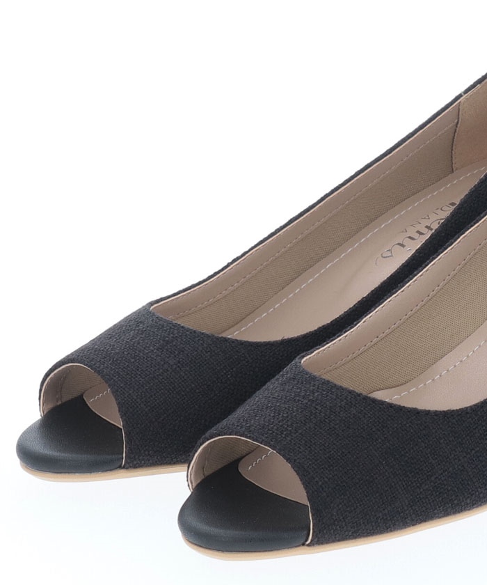 【美品】オデットエオディール (22) パンプス ウェッジソール アーモンドトゥ セール 30%OFF】オープントゥウェッジパンプス(503791635