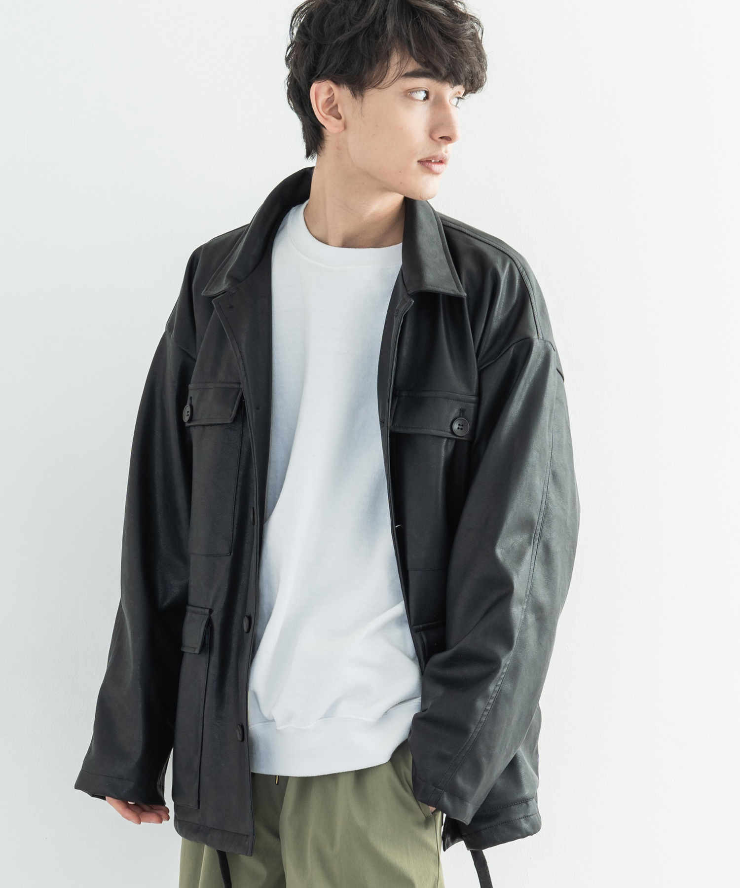 Sale 公式 送料無料 メンズ フェイクレザー ビッグシルエット Cpo シャツ ジャケット おしゃれ カジュアル ストリート 春 春夏 春物 春服 アウター 今だけ限定価格 Airportandgo Com