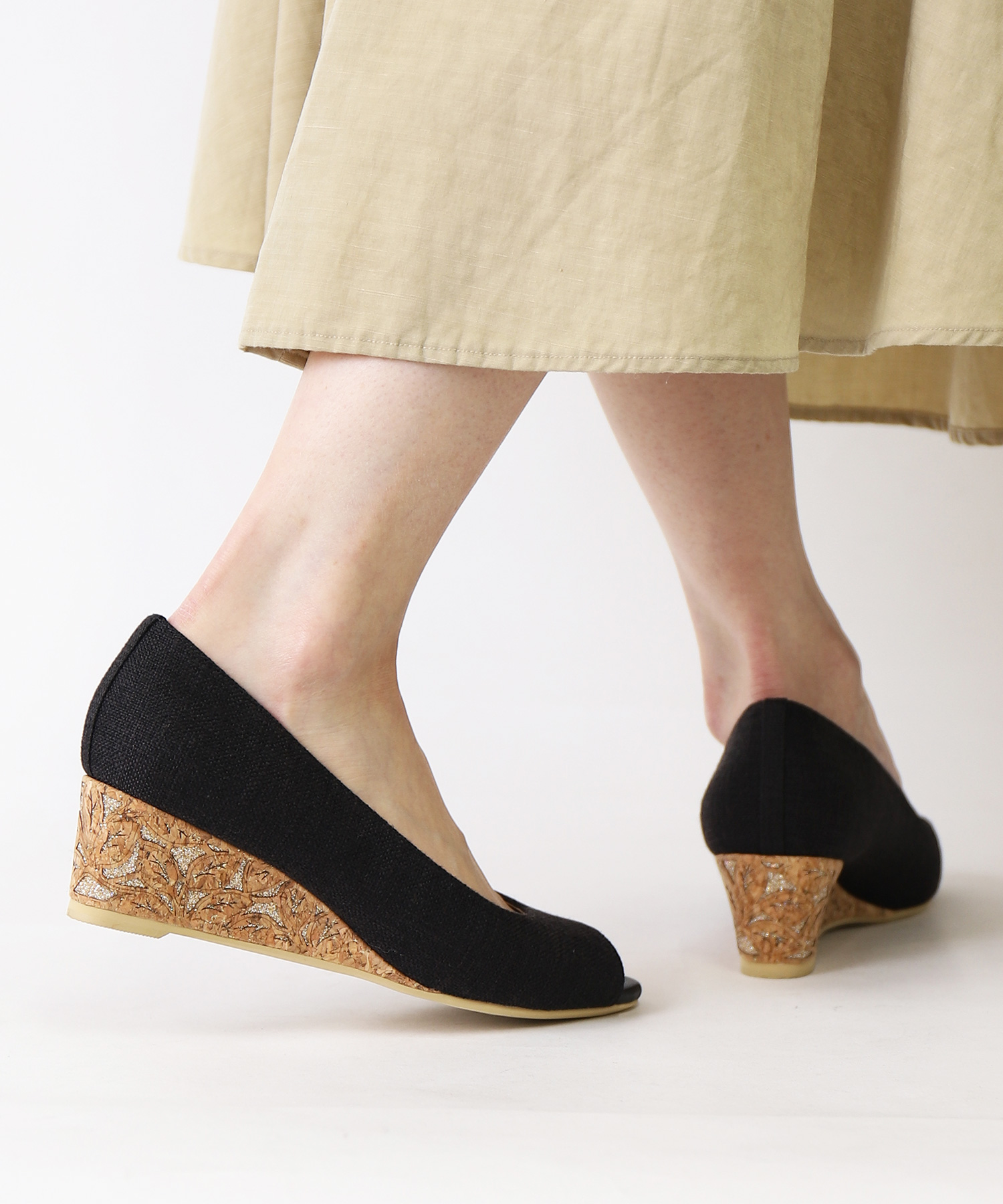 【美品】DIANAダイアナ パンプス オープントゥ ウェッジソール 23.5 靴・バッグのダイアナ通販サイト ｜ オープントゥ ウェッジ
