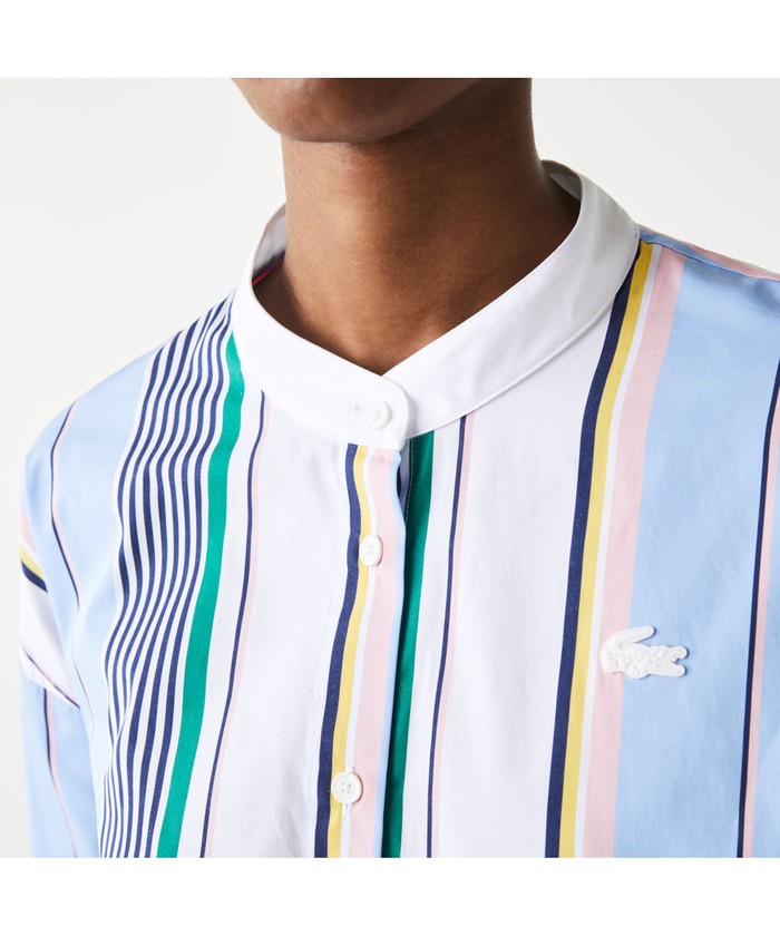【大人のゆるコーデに♪】LV × ストライプポロシャツ セール】ラコステ LACOSTE LACOSTE L!VEマルチストライプバンド
