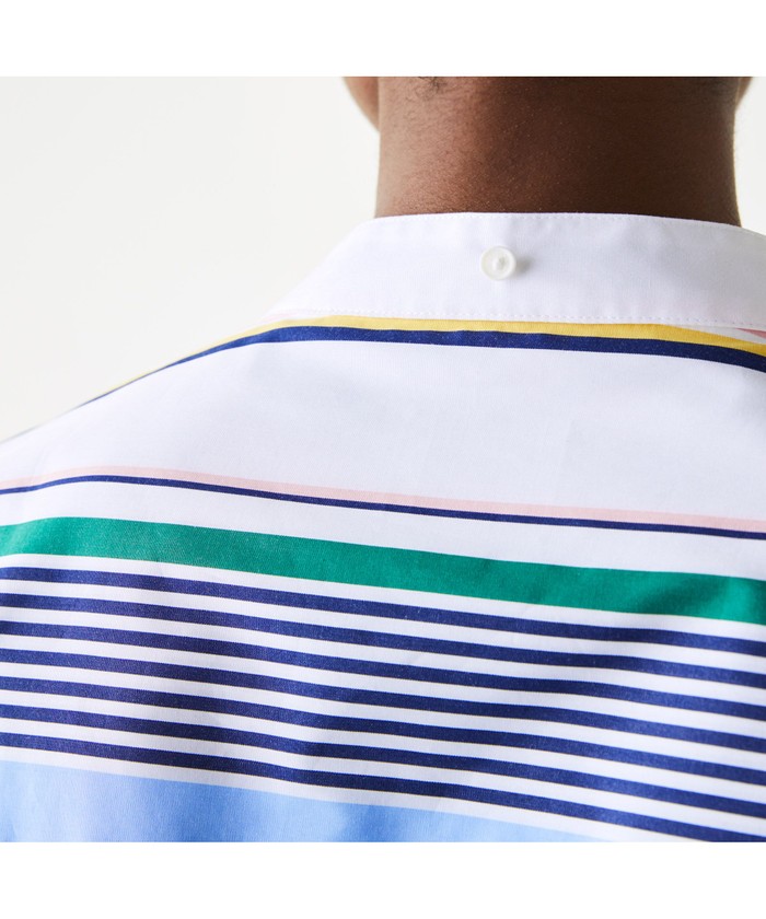 【大人のゆるコーデに♪】LV × ストライプポロシャツ セール】ラコステ LACOSTE LACOSTE L!VEマルチストライプバンド
