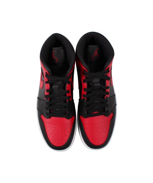 セール Nike Jordan 1 Mid Bred ナイキ エアジョーダン1 スニーカー メンズ レッド 074 ナイキ Nike D Fashion
