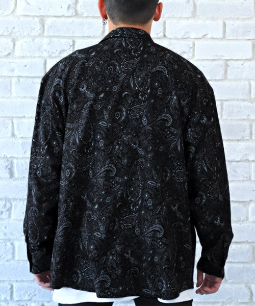 総柄プリントbigシャツ 長袖シャツ メンズ ビッグシルエット ペイズリー柄 プリント 総柄 ラグスタイル Luxstyle D Fashion 総柄プリントbigシャツ 長袖シャツ メンズ ビッグシルエット ペイズリー柄 プリント 総柄 ラグスタイル Luxstyle D Fashion