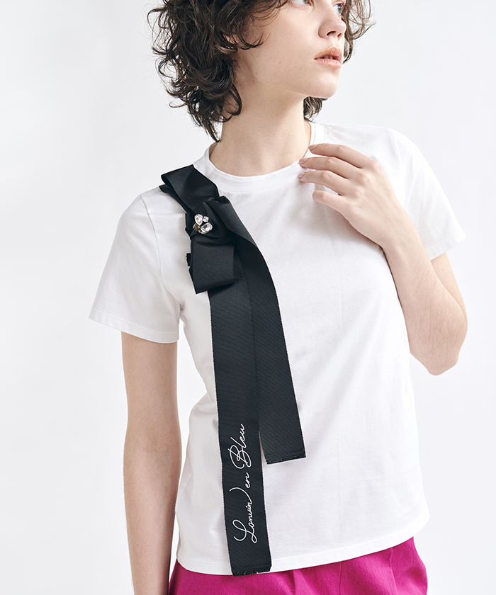 セール 50%OFF】ビジューリボンTEE(503817988) | ランバンオンブルー ...