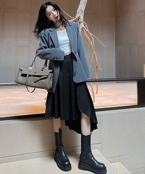 セール29 Off アシンメトリープリーツスカート 韓国ファッション ガーリードール Girly Doll D Fashion セール29 Off アシンメトリープリーツスカート 韓国ファッション ガーリードール Girly Doll D Fashion