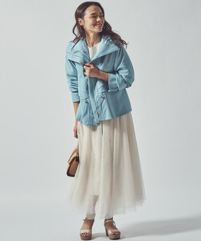 ViaggioBlu＊チュールブロックチェックスカート ② ビアッジョブルー Viaggio Blu チュールブロックチェック