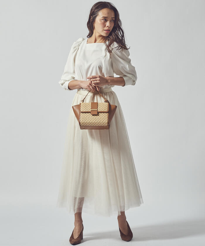 ViaggioBlu＊チュールブロックチェックスカート ② ビアッジョブルー Viaggio Blu チュールブロックチェック