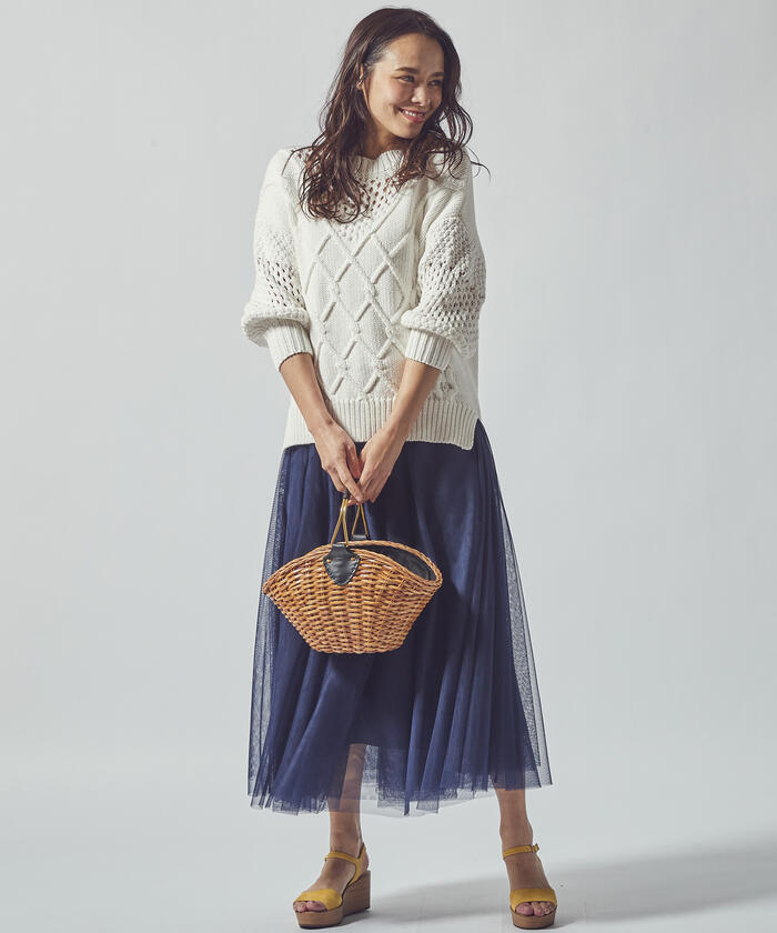 Viaggioblu＊チュールブロックチェックスカート ① ビアッジョブルー Viaggio Blu チュールブロックチェック