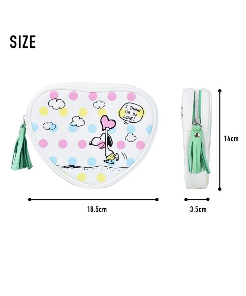 スヌーピー ポーチ 小物入れ 子供 こども 女の子 キッズ 合成皮革 ファスナー 小さい キャラクター 女子 男の子 ランナー Runner D Fashion