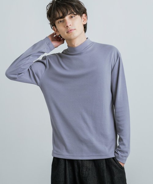 ロングtシャツ メンズ レディース ハイネック 長袖 モックネック 綿 コットン カジュアル シンプル ボトル タートル 重ね着 レイヤード 9859 ロッキーモンロー Rocky Monroe D Fashion