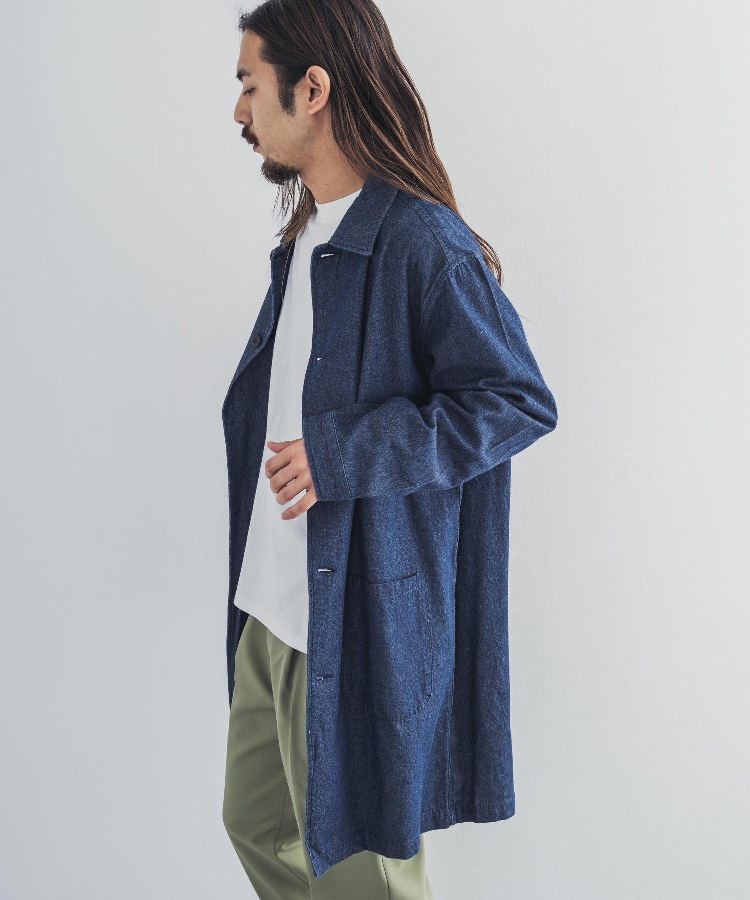 ロッキーモンロー Rocky Monroe デニムショップコート メンズ