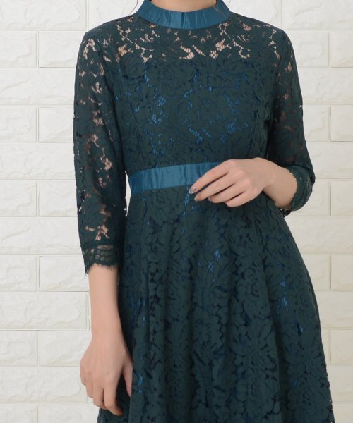 総レース長袖スタンドネックフィッシュテールフォーマルワンピースドレス レースレディース Lace Ladies D Fashion 総レース長袖スタンドネックフィッシュテールフォーマルワンピースドレス レースレディース Lace Ladies D Fashion