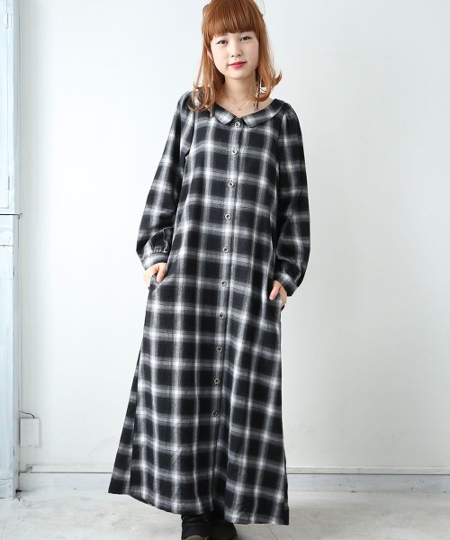 チェックロングワンピース オシャレウォーカー Osharewalker D Fashion チェックロングワンピース オシャレウォーカー Osharewalker D Fashion