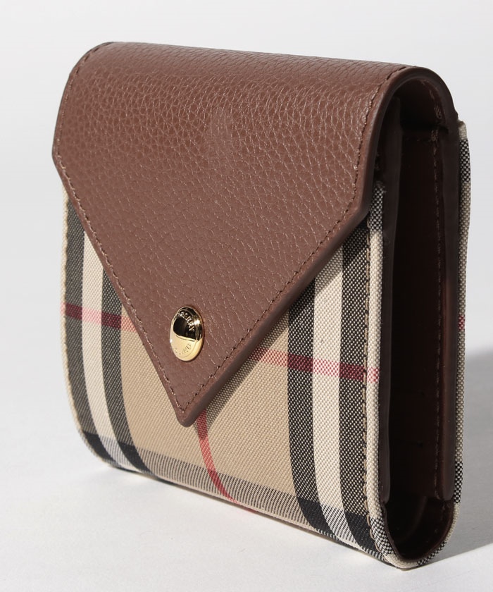 セール】【BURBERRY】Vintage Check & Grainy Leather Folding Wallet ...