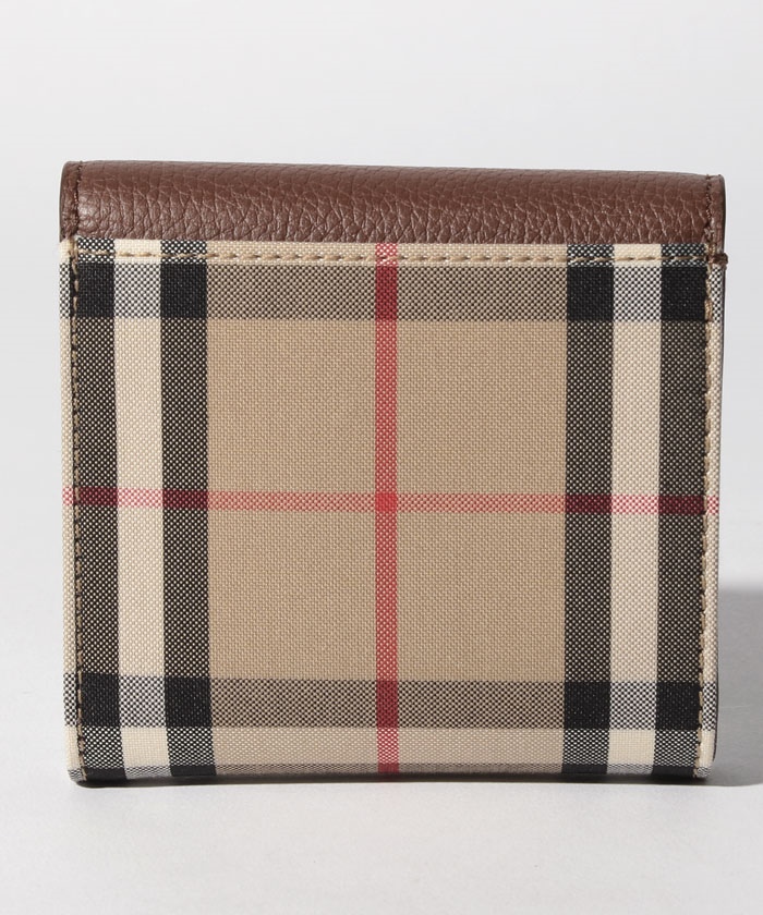 セール】【BURBERRY】Vintage Check & Grainy Leather Folding Wallet ...