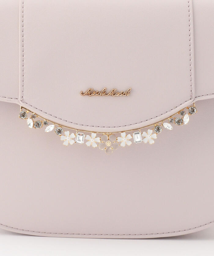 ★NEW★ミッシュマッシュコラボ大ぶりパールハンドルスパンコールバッグ☆ピンクG セール】ミッシュマッシュ MISCH MASCH フルールビジュー