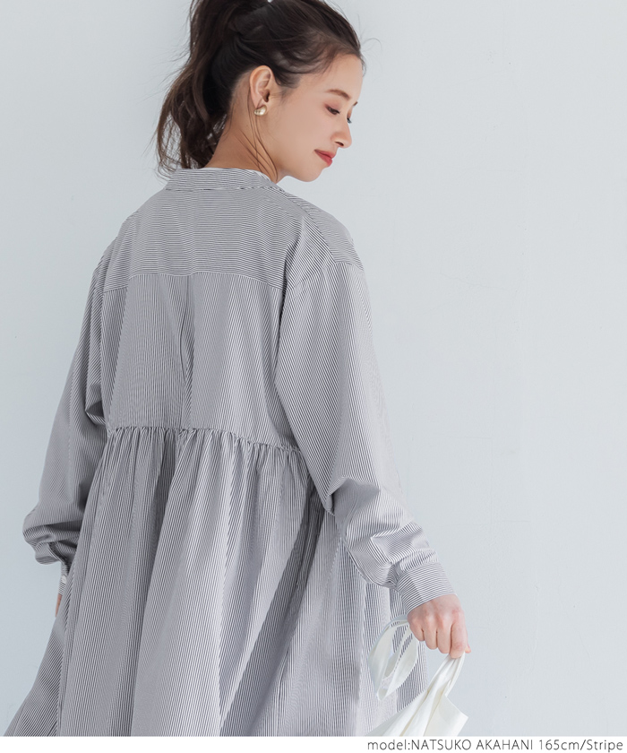 TAE ASHIDA ✨シャツワンピース ストライプ フレア Aライン 春