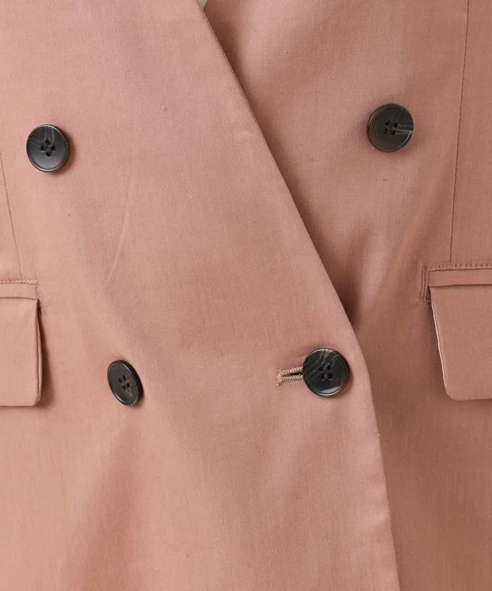 IÉNA ウール混ギャバ Wブレストジャケット ウール混ダブルブレストジャケット