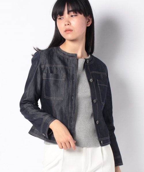セール デニムライクノーカラージャケット アナイ Anayi D Fashion セール デニムライクノーカラージャケット アナイ Anayi D Fashion