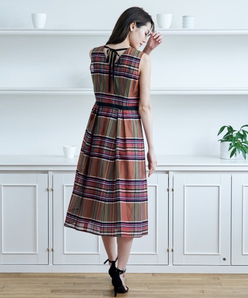 セール タータンチェックスタンドネックワンピース アナイ Anayi D Fashion セール タータンチェックスタンドネックワンピース アナイ Anayi D Fashion