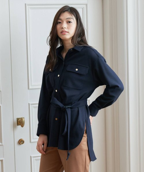 ウールアッシュクロングシャツ（ベルト付き）