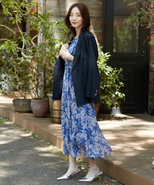 ヨーリューフラワープリントスキッパーワンピース アナイ Anayi D Fashion ヨーリューフラワープリントスキッパーワンピース アナイ Anayi D Fashion