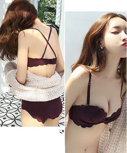 セール30 Off ブラジャー ショーツ セット シームレス ハーフカップ ブラセット ブラショーツ パッド ホック 下着 ランジェリー ショッピングゴー Shoppinggo D Fashion