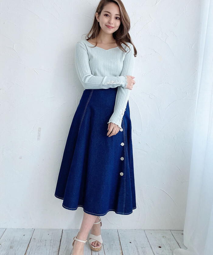ミッシュマッシュ] スカート マーメイドスカート パイピング