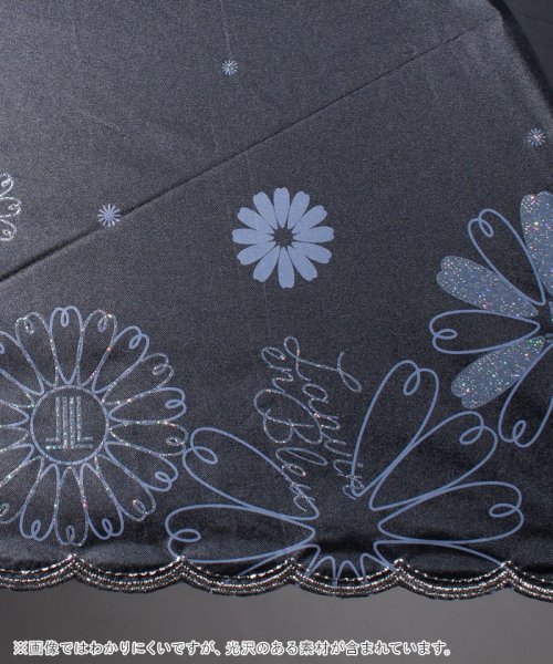 Lanvin En Blue ランバン オン ブルー 晴雨兼用折りたたみ日傘 グリッター花 スカラ刺繍 ランバンオンブルー 傘 Lanvin En Bleu Umbrella D Fashion