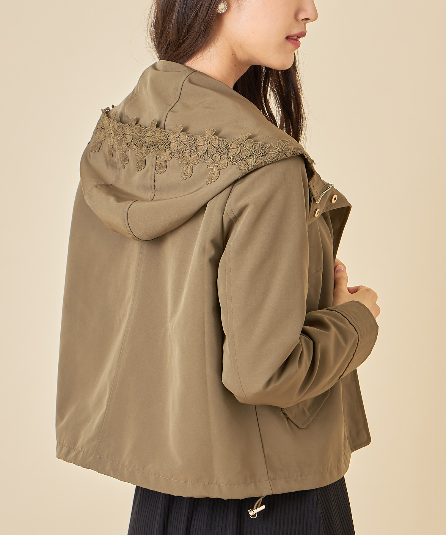 mycloset マイクローゼット　レースフードパーカー mycloset マイクローゼット レースフードパーカー - メルカリ