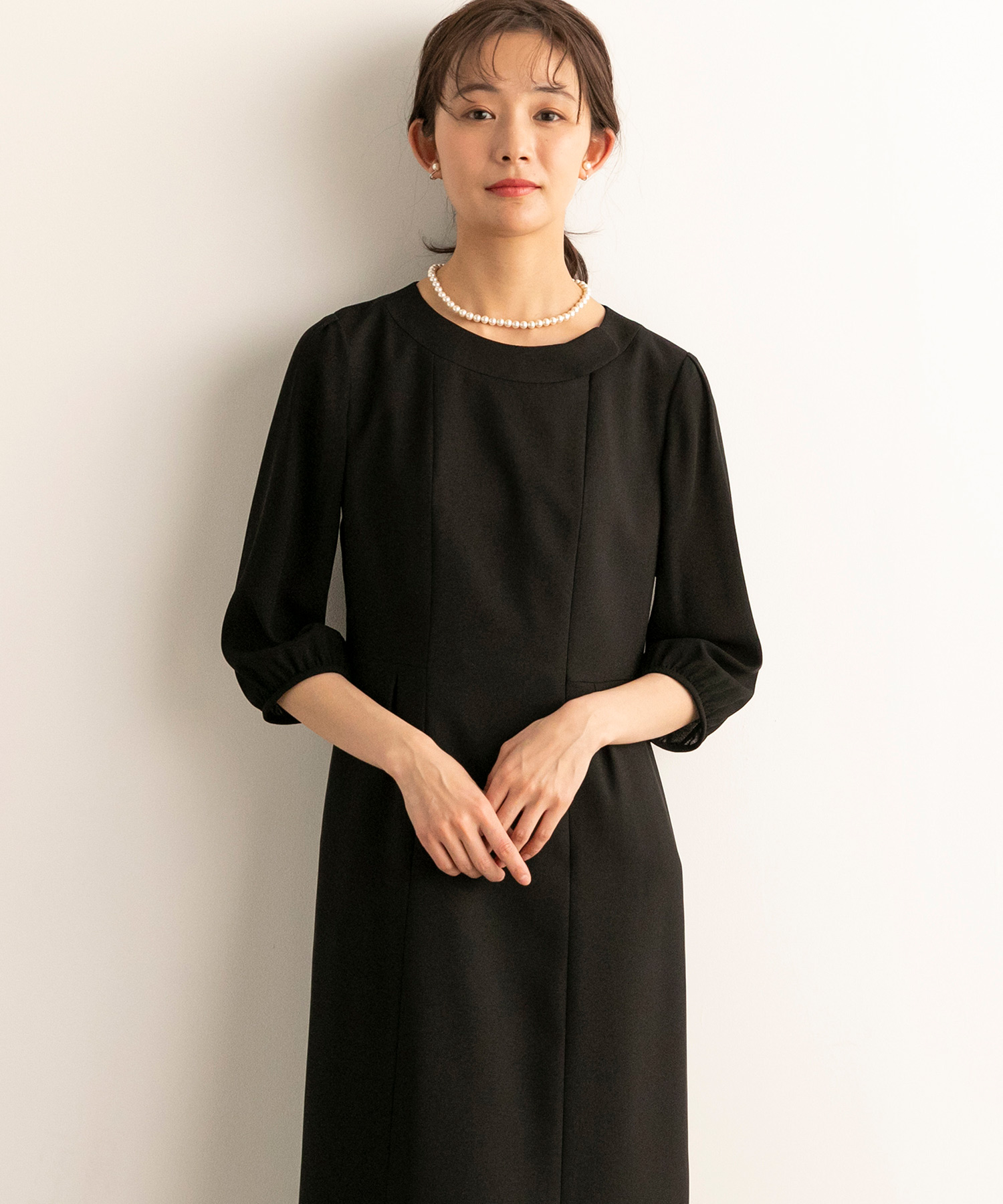 喪服/礼服/ステンカラージャケット&セミフレアロングワンピース 喪服/礼服/ステンカラージャケット&セミフレアロングワンピース