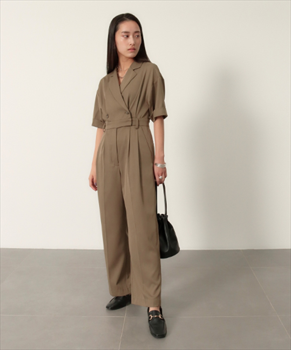 ✨極美品✨anuans　テーラーオールインワン　オーバーオール　ノースリーブ アニュアンス anuans テーラーオールインワン （BROWN） -靴