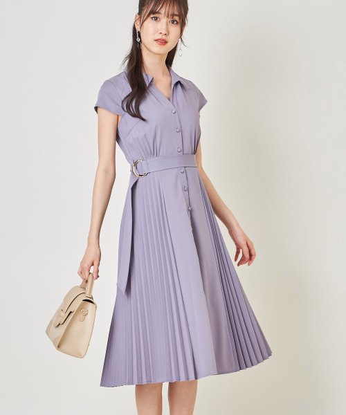 ベルト付きサイドプリーツシャツワンピース トッコクローゼット Tocco Closet D Fashion