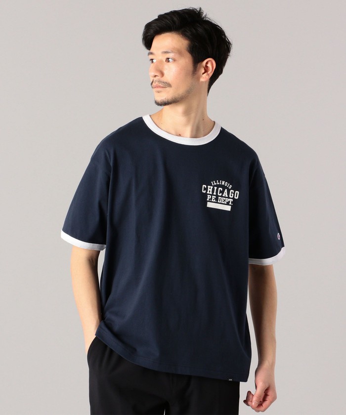 セール】【SHIPS別注】Champion: ウォッシュドコットン ロゴ