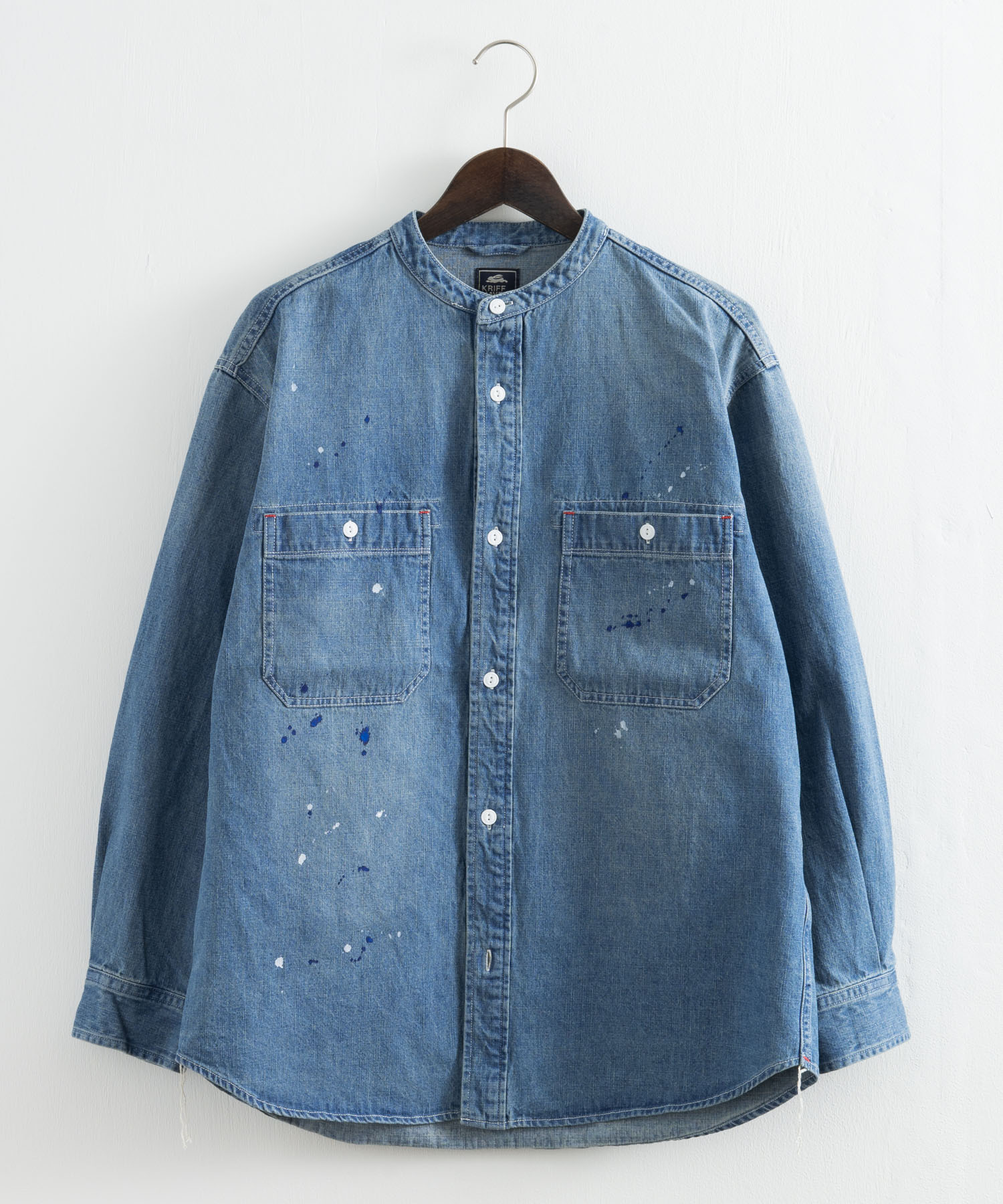⚫︎サイズ4！orslow デニムノーカラーシャツ 81-8073-81) / orslow(オアスロウ) / 別注NO COLLAR SHIRT DENIM