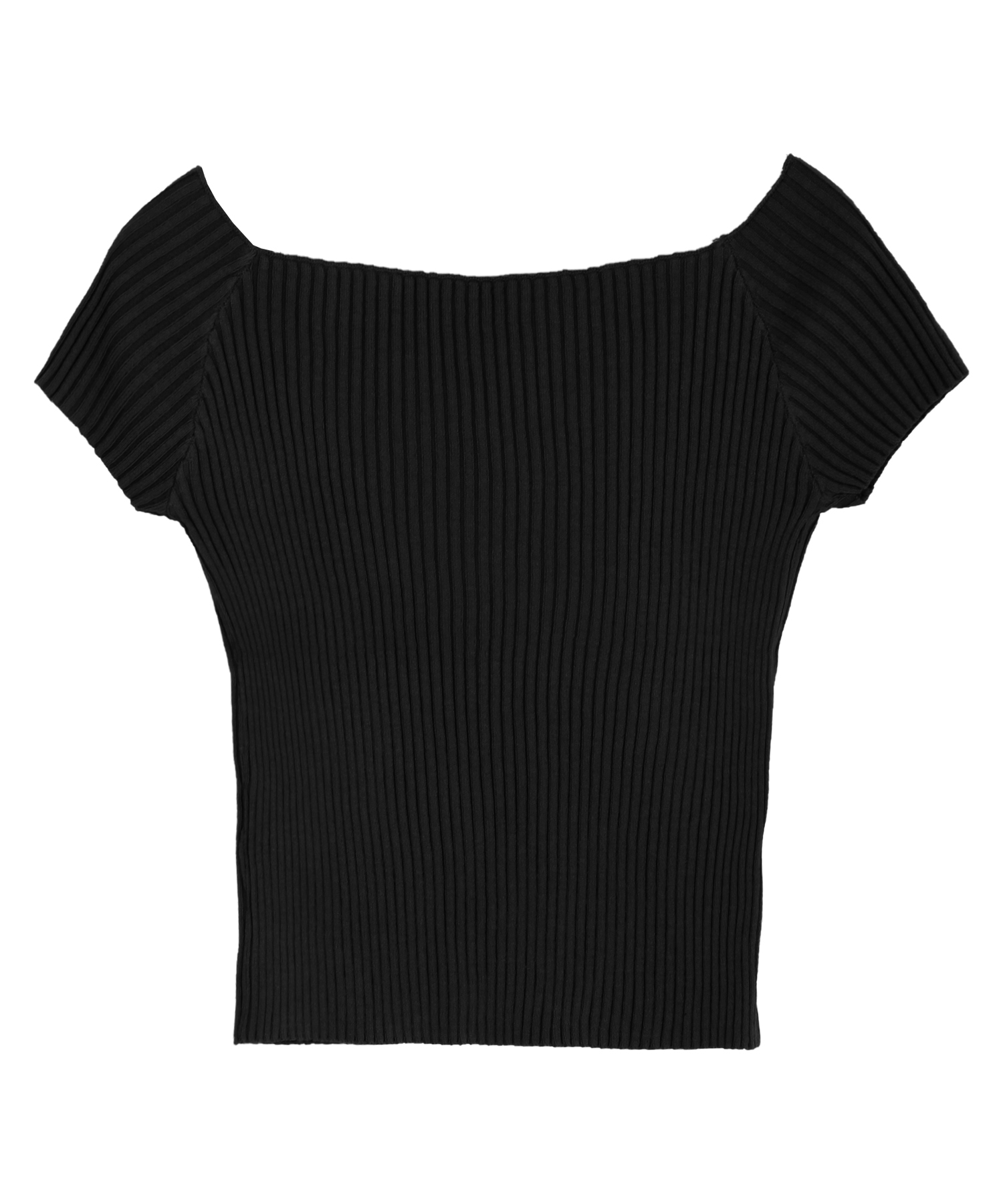 ジュリアブティック JULIA BOUTIQUE リブニットショート丈トップス （ブラック） ジュリアブティック JULIA BOUTIQUE ベーシックハイネック半袖
